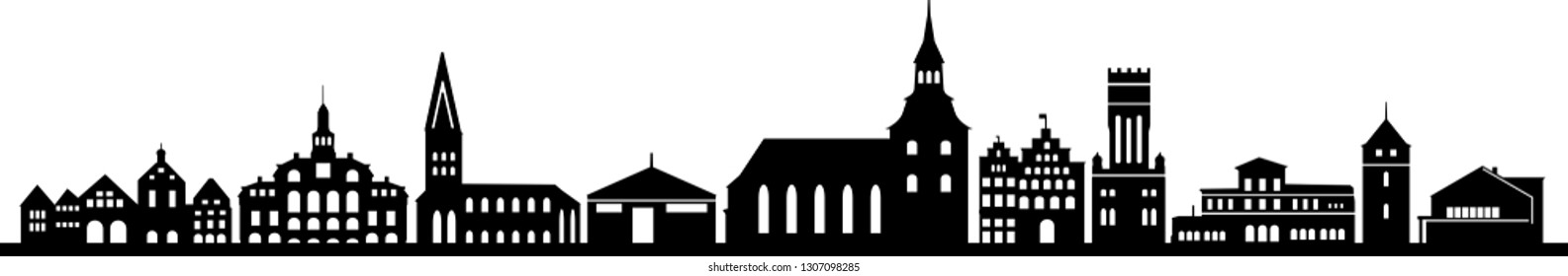 City Skyline Stock Vector (Royalty Free) 1307098285 | Shutterstock