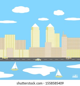 City skyline abstract background. Modern city landscape. Eps10 Vector illustration