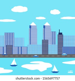 City skyline abstract background. Modern city landscape. Eps10 Vector illustration