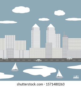City skyline abstract background. Modern city landscape. Eps10 Vector illustration