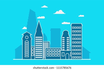 City skyline. Abstract vector background