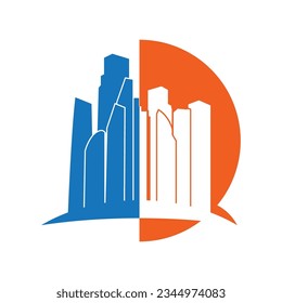City Skyline animated trailer background vector illustration design