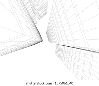 City skyline. Architecture building 3d 