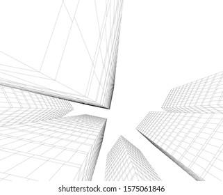 City skyline. Architecture building 3d 