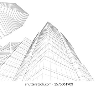 City skyline. Architecture building 3d 