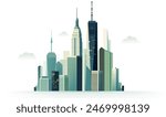 City skyline with city as background