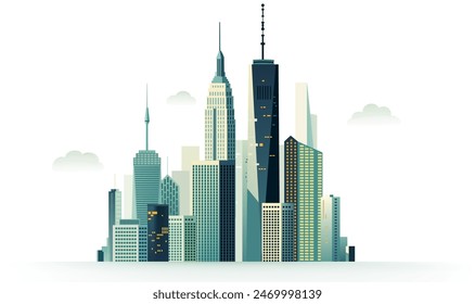 City skyline with city as background