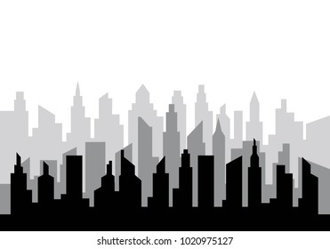 City Skyline Vector Illustration Urban Landscape Stock Vector (Royalty ...