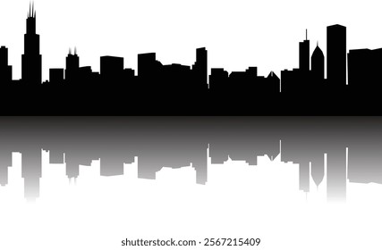 city skyline, city background, vector, named and arranged layers, travel, architecture, simple skyline
