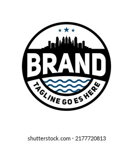 City Skyline Badge Logo  Design Inspiration Idea