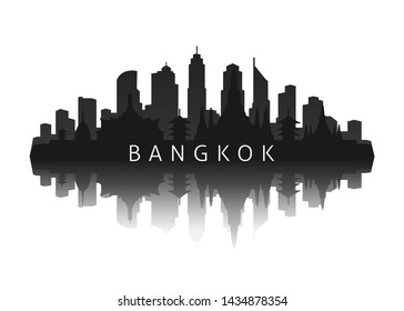 City skyline of bangkok vector illustration silhouette on white background