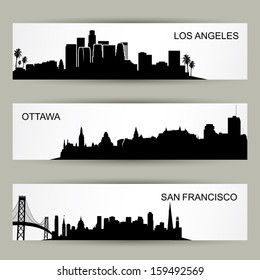 City skyline banners - vector illustration