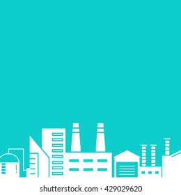 city skyline in blue background