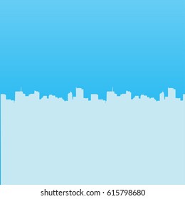City Skyline Blue Background Vector Design