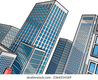 A city skyline buildings scene background with sky scrappers