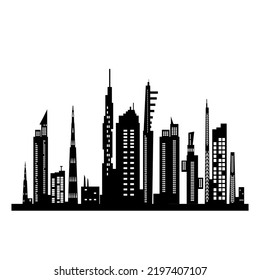 City skyline. Buildings silhouette cityscape.
