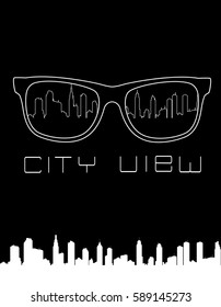 City skyline concept vector illustration. Can be use as print on t shirts.