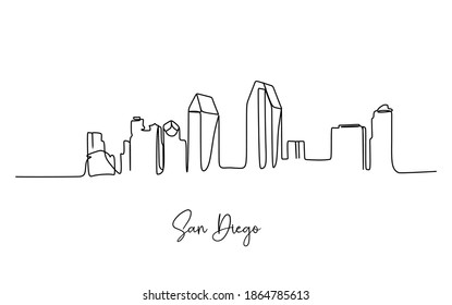 City Skyline. Continuous one line drawing