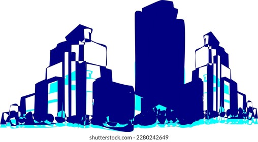 city skyline in the form of a graph