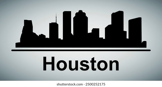 El horizonte de la ciudad. Houston. Siluetas de edificios. Vector sobre un fondo gris