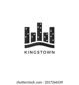 City Skyline Icon. Kingstown Template Logo Design. Vector Illustration.