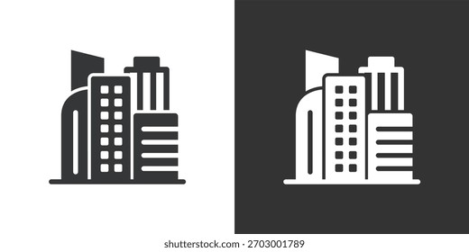 City Skyline icon. Solid glyph series icon