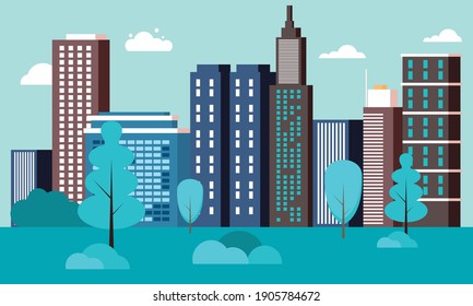 City Skyline Landmarks Illustration Building Illustration Stock Vector ...