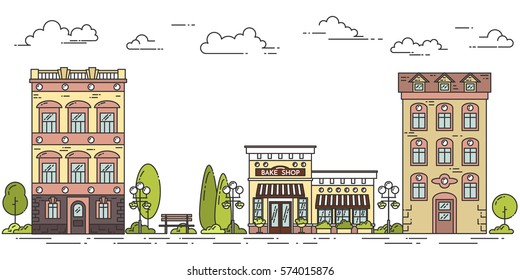 Hand Drawn Illustration Mexican Houses Vector Stock Vector (Royalty ...