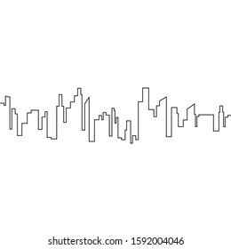 City Skyline Line Art Vector Illustration