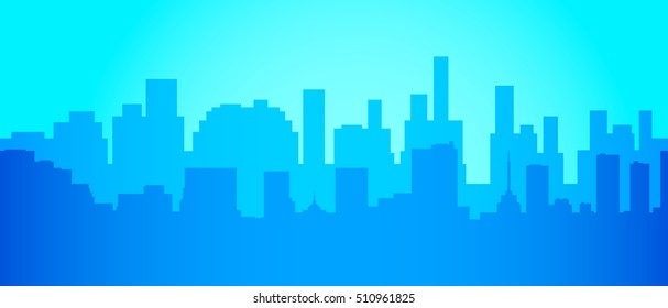 City skyline in minimalist style . Silhouette landscape . Vector illustration