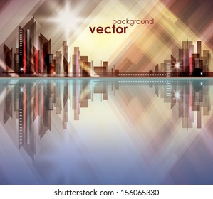 City skyline at night