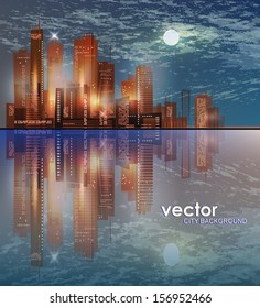 City skyline at night