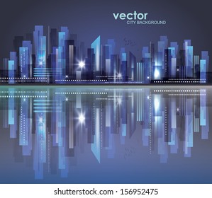 City skyline at night
