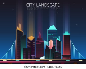 City Skyline Night Time