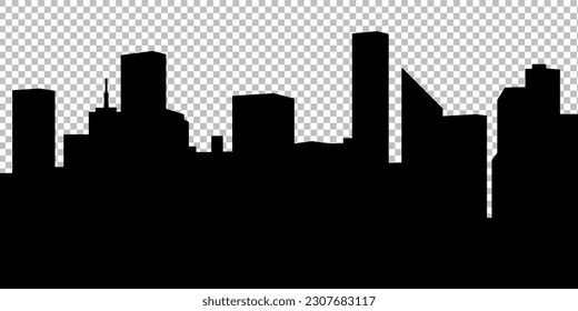 City skyline on transparent background in black colors. Vector Illustration