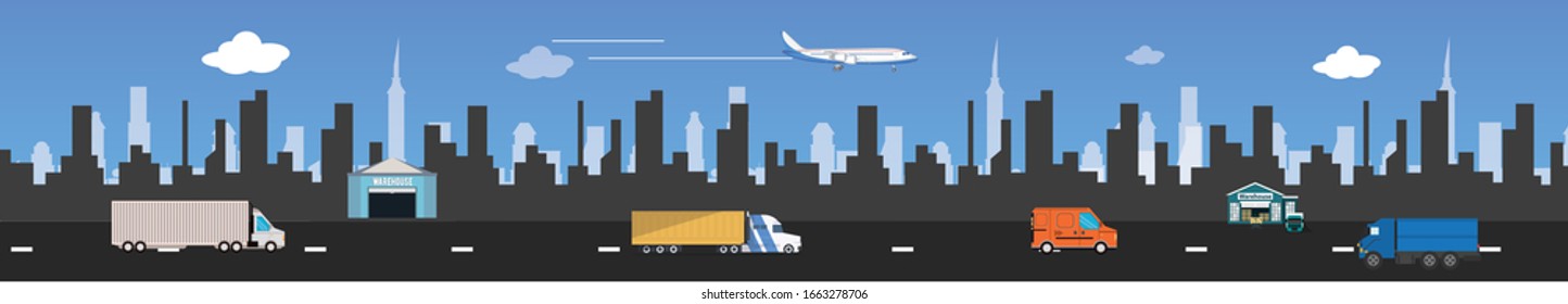 city skyline panorama building view