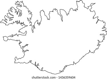 city skyline of political map of Iceland countryin sweden