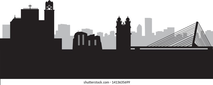 city skyline of pontevedra in galicia spain