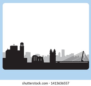 city skyline of pontevedra in galicia spain