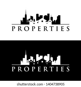 city skyline properties logo concept	