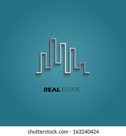 City Skyline Real Estate icon. Vector design