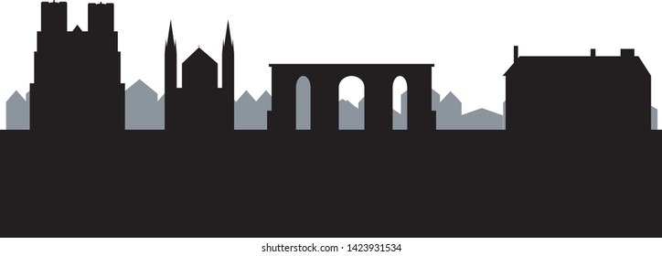 city skyline of reims in France