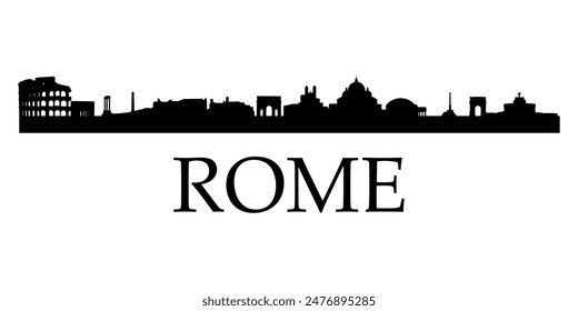 El horizonte de la ciudad. Roma. Siluetas de edificios. Vector sobre fondo blanco