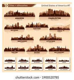 City skyline set. 10 vector silhouettes of USA #7