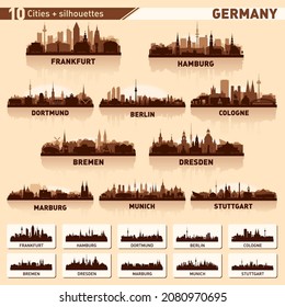 City skyline set. Germany. Vector silhouette background illustration. svg