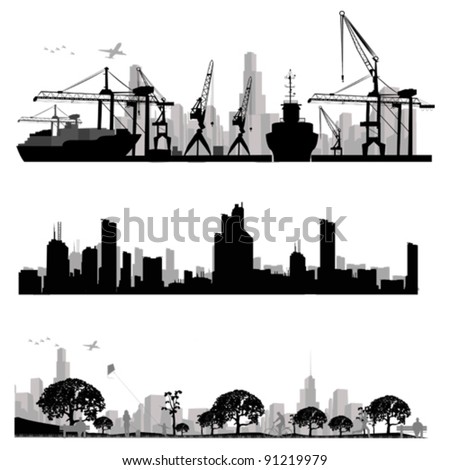 City skyline shiluettes.Vector illustration