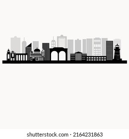 City Skyline silhouette of Bridgeport, USA