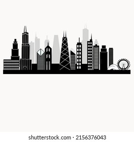 City Skyline silhouette of Chicago USA