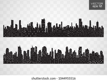 	
City skyline.The silhouette of the city in a flat style. Modern urban landscape.vector illustration.Set of vector city silhouette and elements for design.