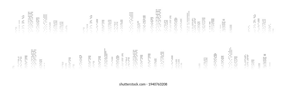 City skyline silhouette. City landscape template. Urban landscape. Vector illustration.